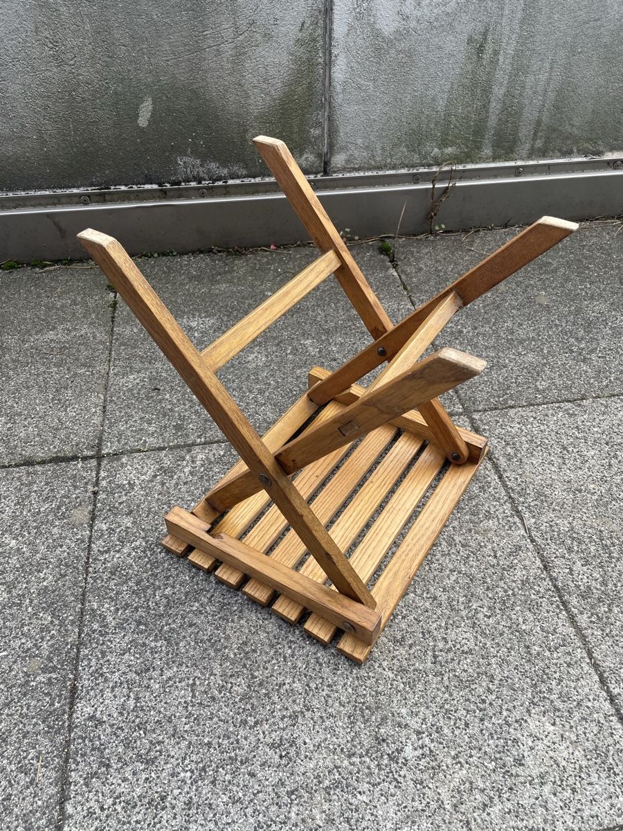 Sgabelli: Ancien Tabouret Pliable en Bois – Usato da Vallamand venduto da Bricbracbroc82 4