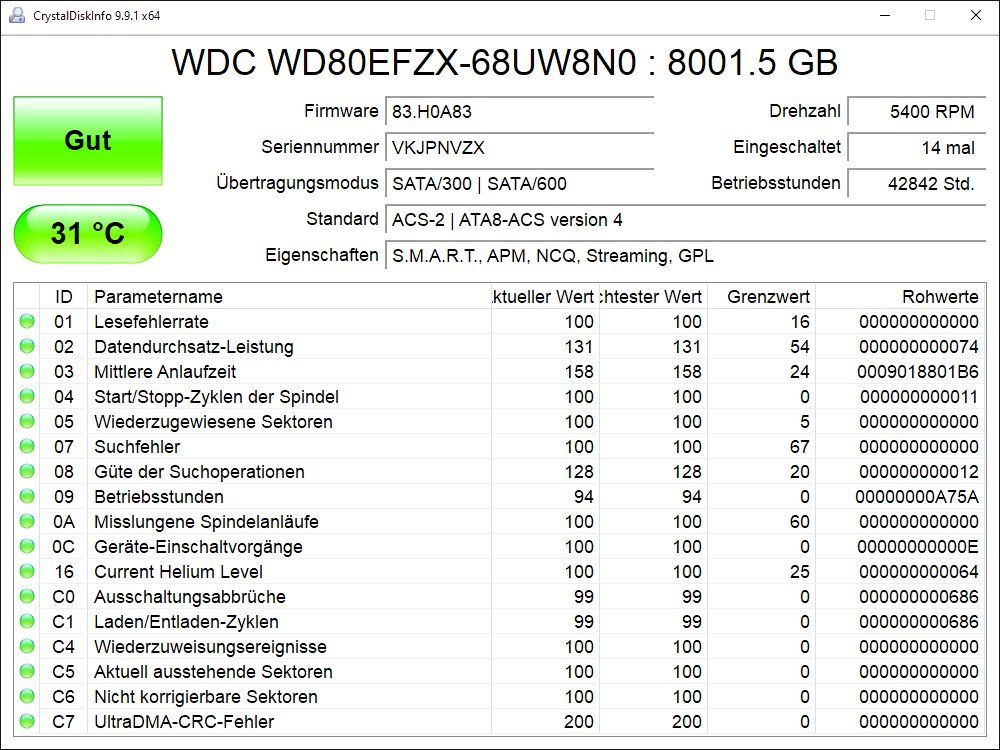 Western Digital Disques durs: 8.0TB WD80EFZX - NAS HD – D'occasion à Baden par Rolaru 1