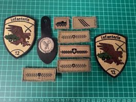 KONVOLUT ABZEICHEN SCHWEIZER ARMEE, INFANTERIE/PANZER, 9 STK