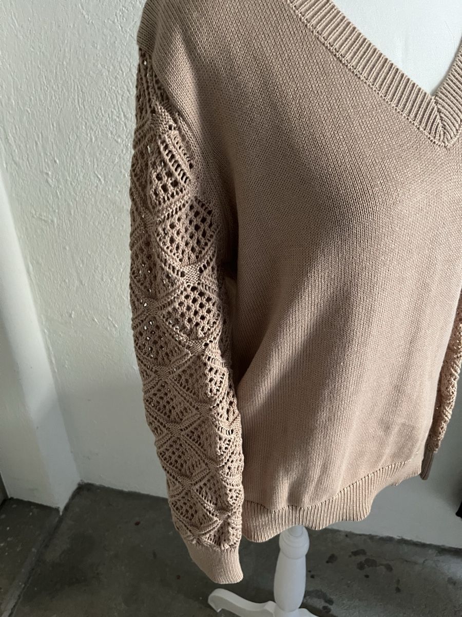 Maglioni & Felpe: Beige Pullover mit Spitze XL, Herbst-Chic für Sie! – Nuovo (secondo la descrizione) da Uster venduto da Corina0111114 2
