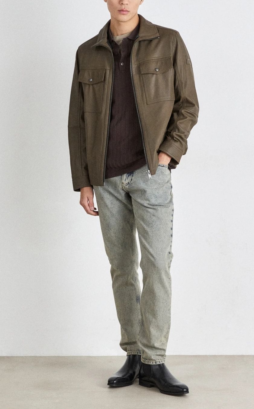 Giacche: Herren BOSS Lederjacke Gr. M, Übergangsjacke – Nuovo e nell'imballaggio originale da Amriswil venduto da newschweiz