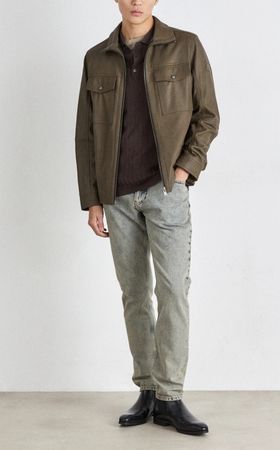 Herren BOSS Lederjacke Gr. M, Übergangsjacke