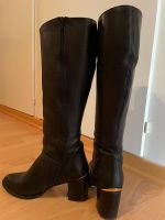 Schwarze Leder-Stiefel Gr. 38 made in Spain