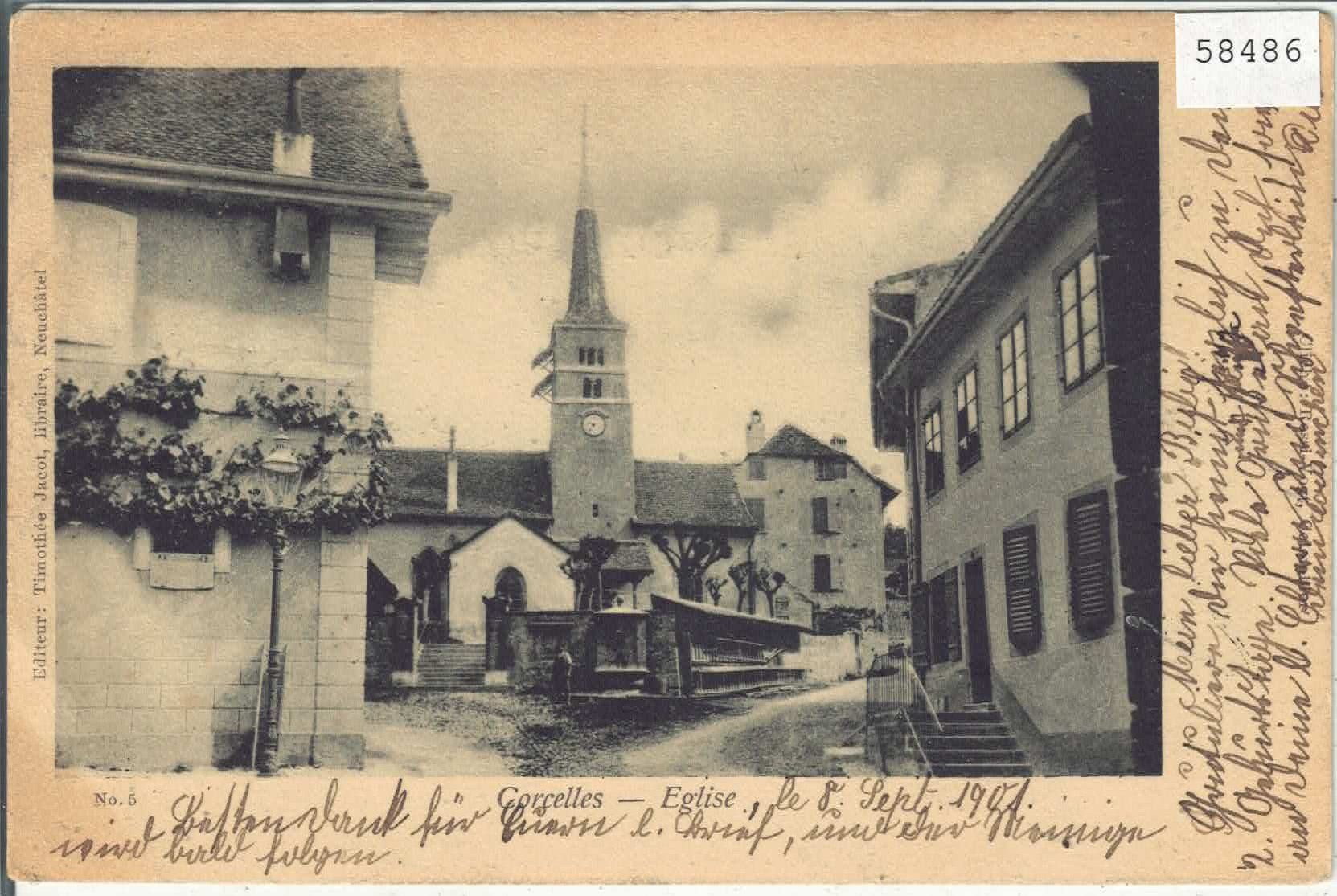 Cartoline postali: Corcelles - Eglise – Usato da Ettingen venduto da Kartenplanet