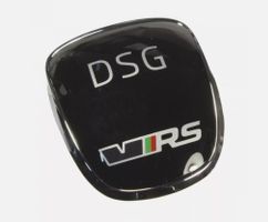 Skoda DSG VRS Schaltknauf-Plakette Automatik Schwarz/Silber