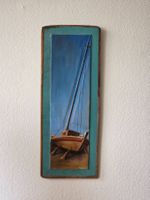 Handgemaltes Holzbild – Giannis Galatis – Mykonos – signiert