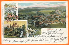 Gruss aus WORB / BE - 2-Bild - Litho 1902 - Spez. Stempel