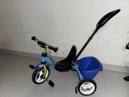 Dreirad Puky blau grün mit Schiebestange