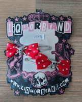 LiquorBrand Haarspangen, neu, rot gepunktet, Skull-Motiv