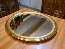 antiker ovaler Goldfarbenen Spiegel Höhe 70 cm