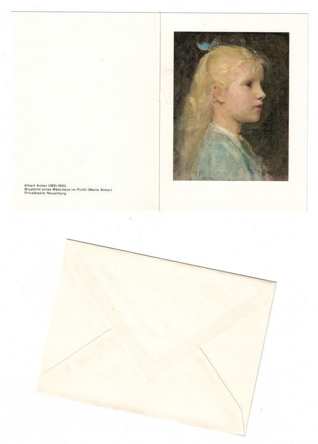 Cartoline postali: Kunst-AKs, 3 Doppelkärtchen Albert Anker mit Couverts – Usato da Frauenfeld venduto da POML 5