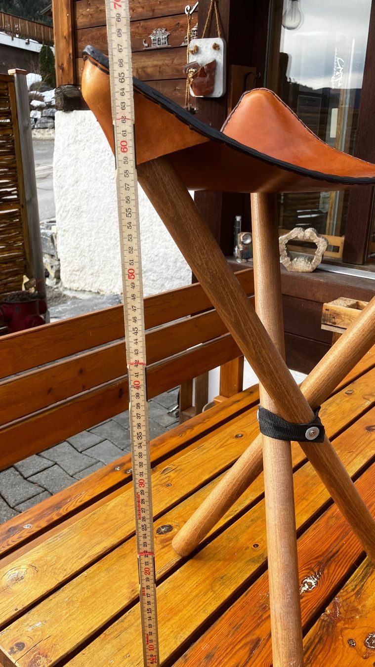 Hocker: Tabouret cowboy en bois & cuir – Neu (gemäss Beschreibung) aus Ovronnaz von LesBidochons 5
