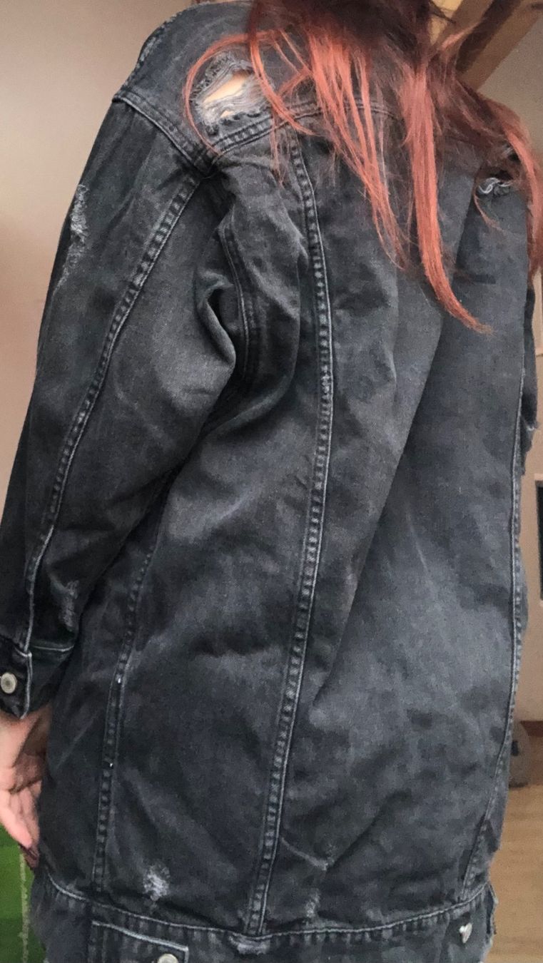 Zara Giacche: Veste en jean noir effet déchiré – Usato da Bulle venduto da sop_ct6x 4