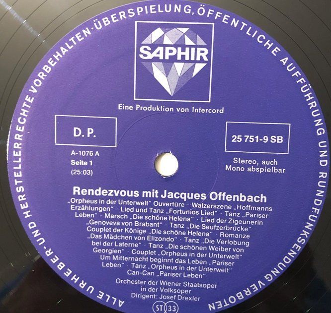 Dischi in vinile: Rendezvous mit Jacques Offenbach (LP) – Usato da Grüningen venduto da azulamarillo_vinyl 2