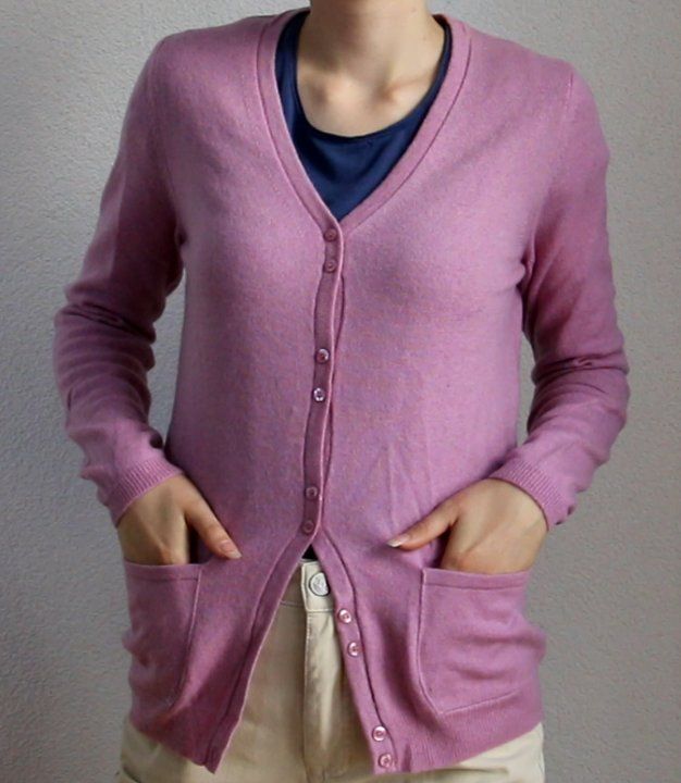 Giacche: Hell violette Strickjacke aus 100% Kaschmir Gr.S – Usato da Luzern venduto da Simona15 4