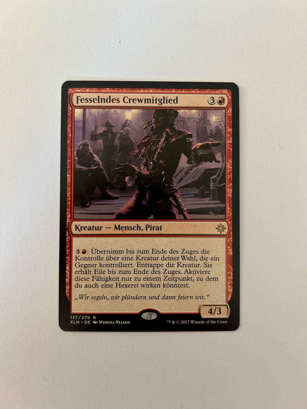 Magic The Gathering Carte collezionabili: MTG - Fesselndes Crewmitglied - Ixalan - DE – Usato da Wangen an der Aare venduto da SG94