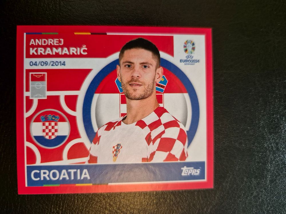 Autocollant Topps EURO 2024 - Luka Modrić (Croatie) - Parallèle Violet - N°CRO 2 - Near Mint