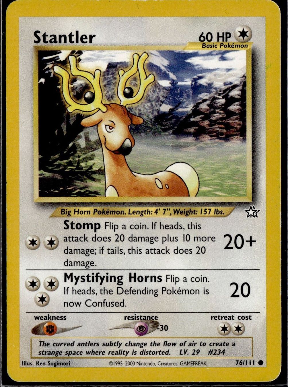 Pokémon Carte collezionabili: Stantler 76/111 Common Neo Genesis Pokemon – Usato da Zürich venduto da pokemon_cards