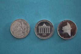 Drei 10 DM Silber-Gedenkmünzen BRD 1988/1991/1994