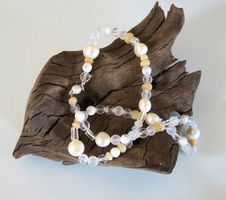Kette mit verschiedenen Perlen, Magnetverschluss Silber 925