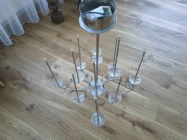Deckenleuchte Metall 12 Lichter Kristall mit LED-Beleuchtung