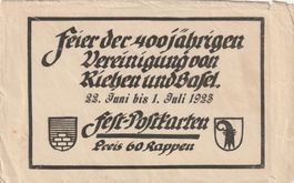 Basel und Riehen 4 Künstlerkarten 400 Jahre Vereinigung