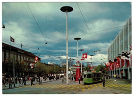 Basel, Mustermesse, Tram, um 1960