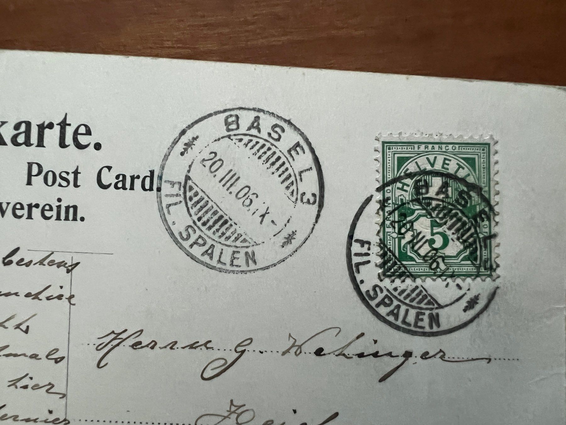 Cartoline postali: AK  1906  Basel  (G2776) – Usato da Hinwil venduto da Sidi4 1
