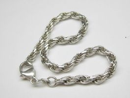 Vintage Armband Zopfkette Silber 925 FBM