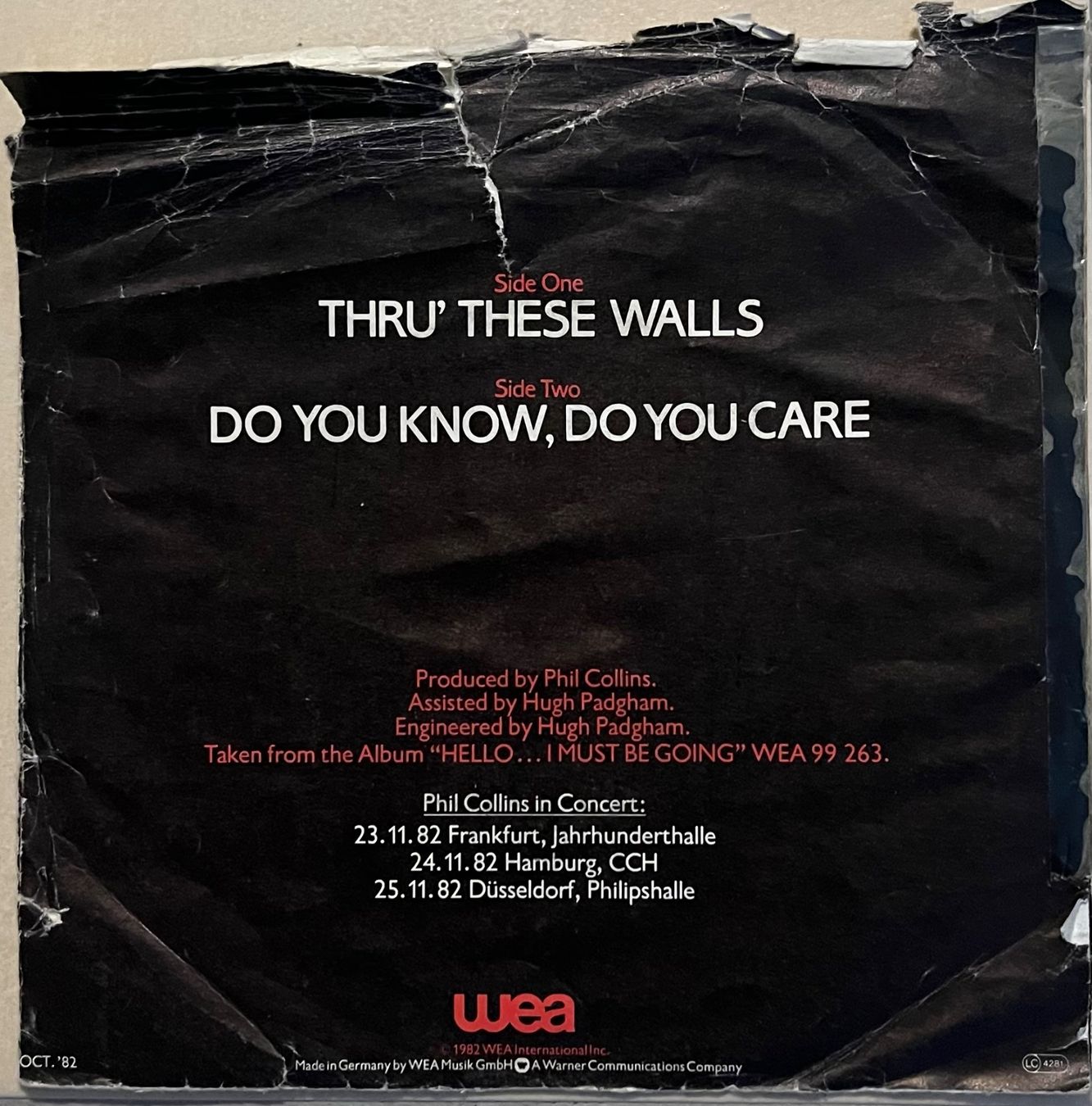 Dischi in vinile: PHIL COLLINS - THRU' THESE WALLS – Usato da Bussigny venduto da vinyl-pas-cher 1