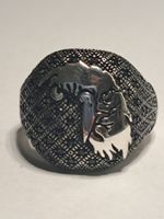0014 - Bague en argent, Aigle, taille 63