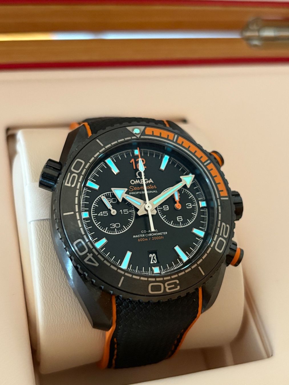 Omega Orologi: OMEGA Seamaster Planet Ocean Deep Black Fullset mit Garantie – Usato da Birsfelden venduto da Mynos 3