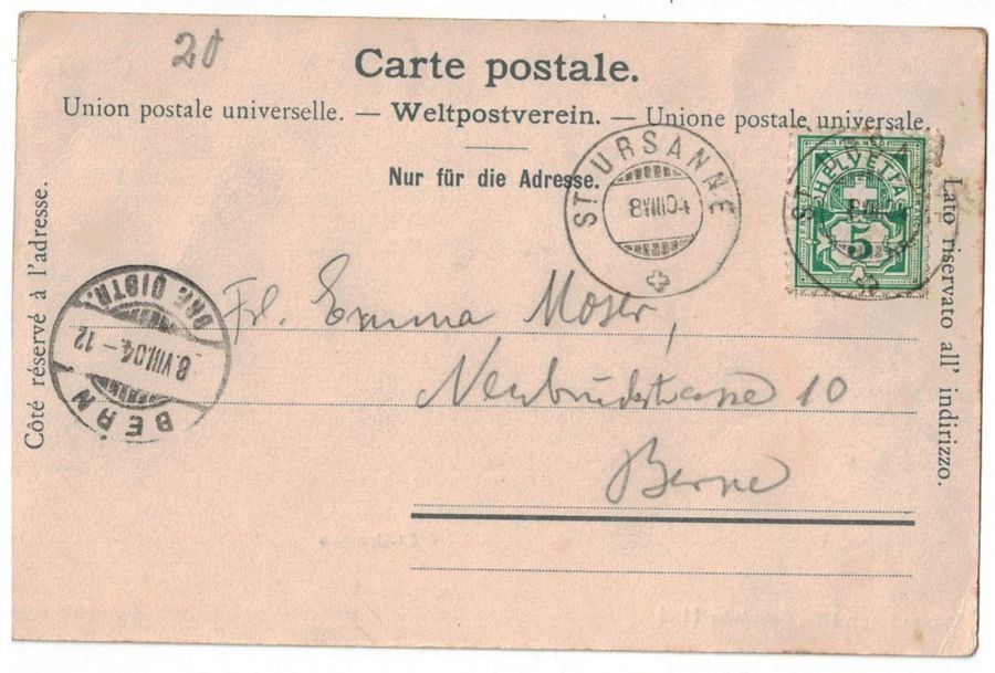 Cartoline postali: St-Ursanne, circulée 1904 – Usato da Frauenfeld venduto da POML 1
