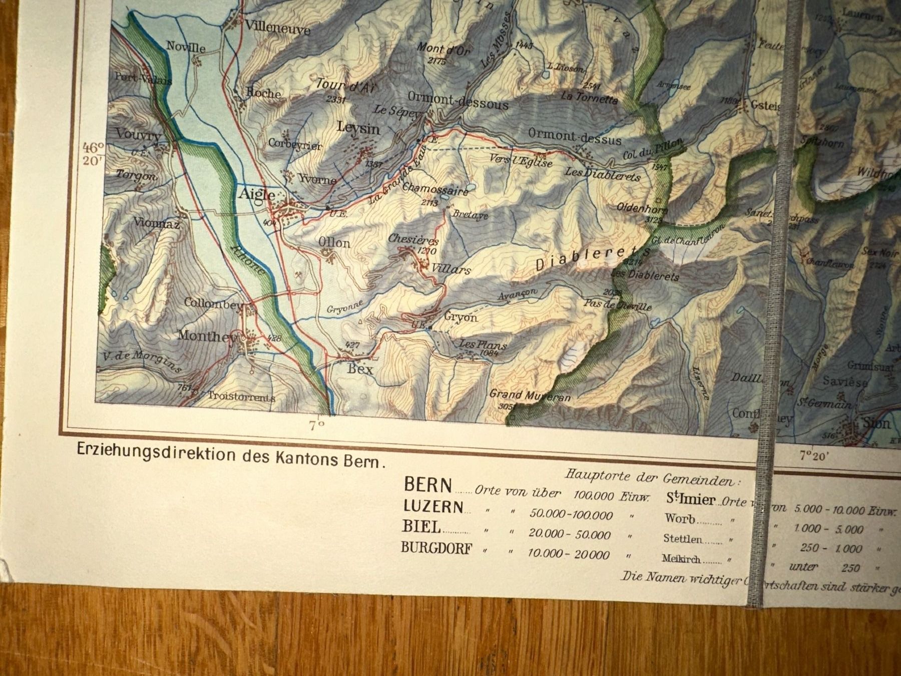 Landkarten & Atlanten: Schülerkarte des Kantons Bern 1949 – Gebraucht aus Zürich von allp 3
