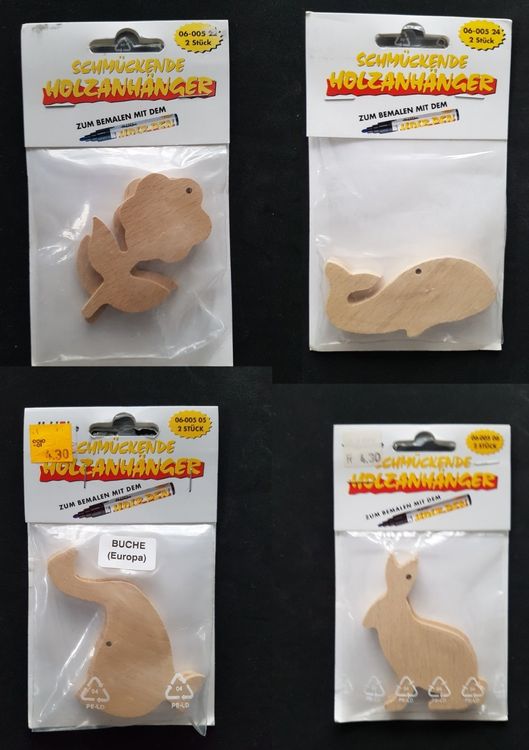 Sunnysue Holzanhänger Huhn Elfriede – 4er Set Zum Bemalen Für Ostern
