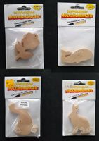 Holzanhänger zum Verzieren (Set mit 4x 2 Tierfiguren)