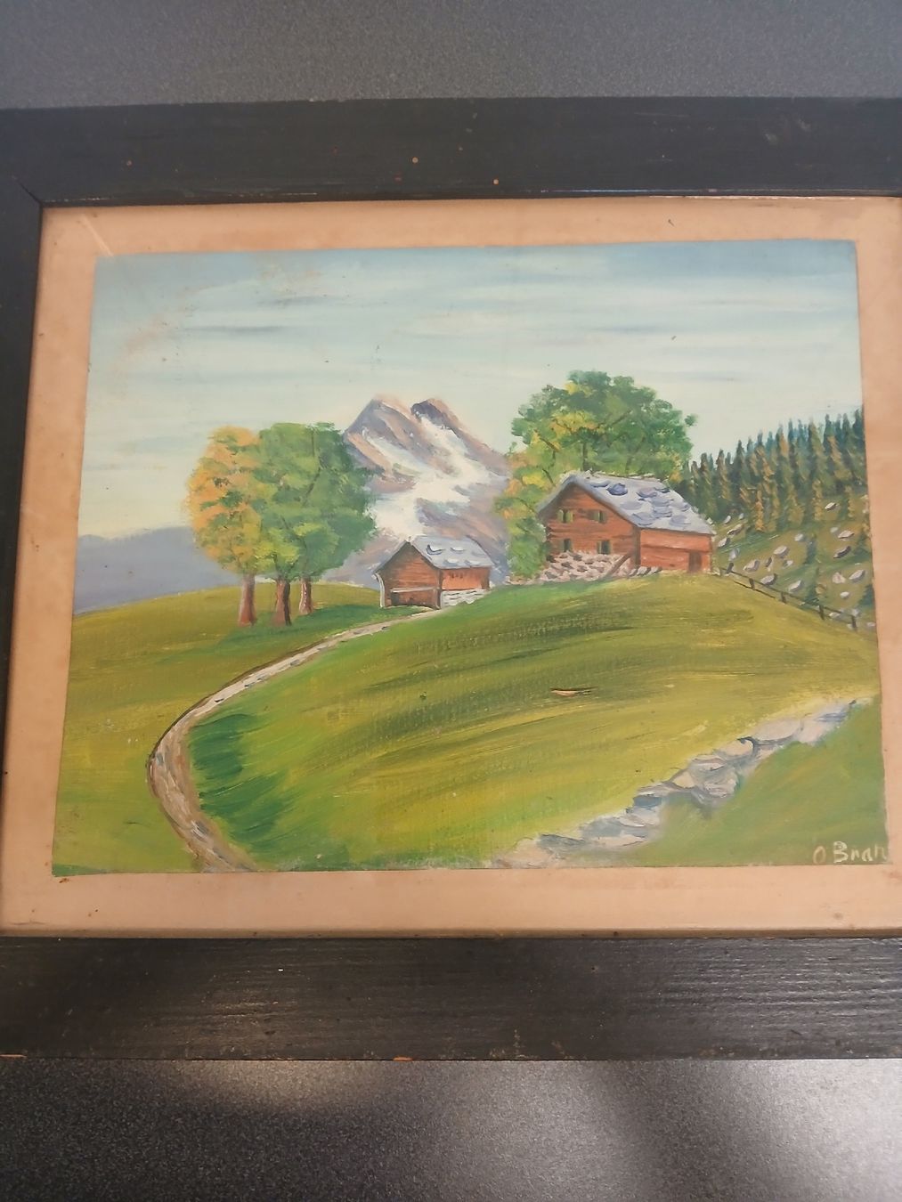 Gemälde: Gemälde von O. Brah: Idyllische Schweizer Berglandschaft! – Gebraucht aus Langenthal von Egro50
