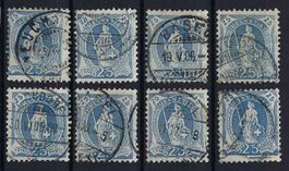 Stehende Helvetia 93B gute Werte gest. SBK 144.-