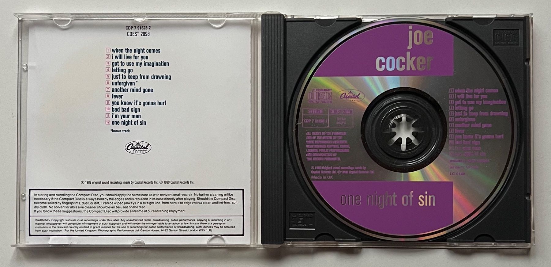 CDs: Joe Cocker / One Night of Sin – Gebraucht aus Näfels von rottabi 2