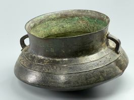 Bronze Kessel mit Henkeln – Museales Rustikales Gefäss
