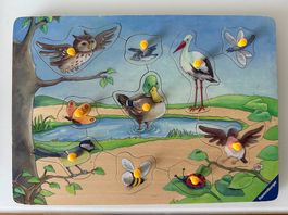 Puzzle boutons Ravensburger  oiseaux et insectes  bois