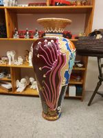 Große handbemalte Keramikvase – Einzelstück, ca. 1m