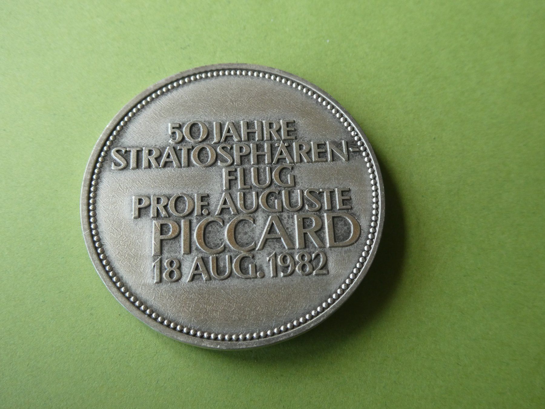 Medaillen: Medaille 45 mm, August Piccard 18. August 1982 – Gebraucht aus Hinterforst von Rohusri 1