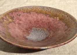 SEHR SCHÖNE KERAMIK SCHALE, EMAIL, HANDARBEIT, UNIKAT, 17 cm