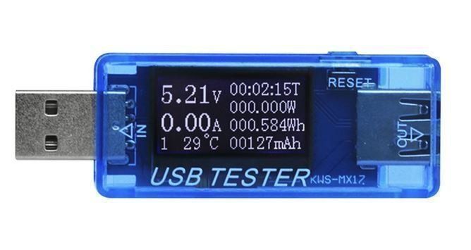 Messen: USB Tester Power Meter Verbrauchsmesser – Neu und originalverpackt aus Sursee von allduino