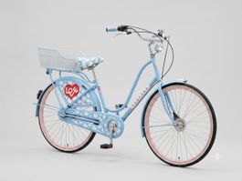 Damenvelo Electra Amsterdam hellblau mit Korb