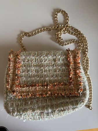Beck Söndergaard Tasche, Goldkette, Tweed, neuwertig!