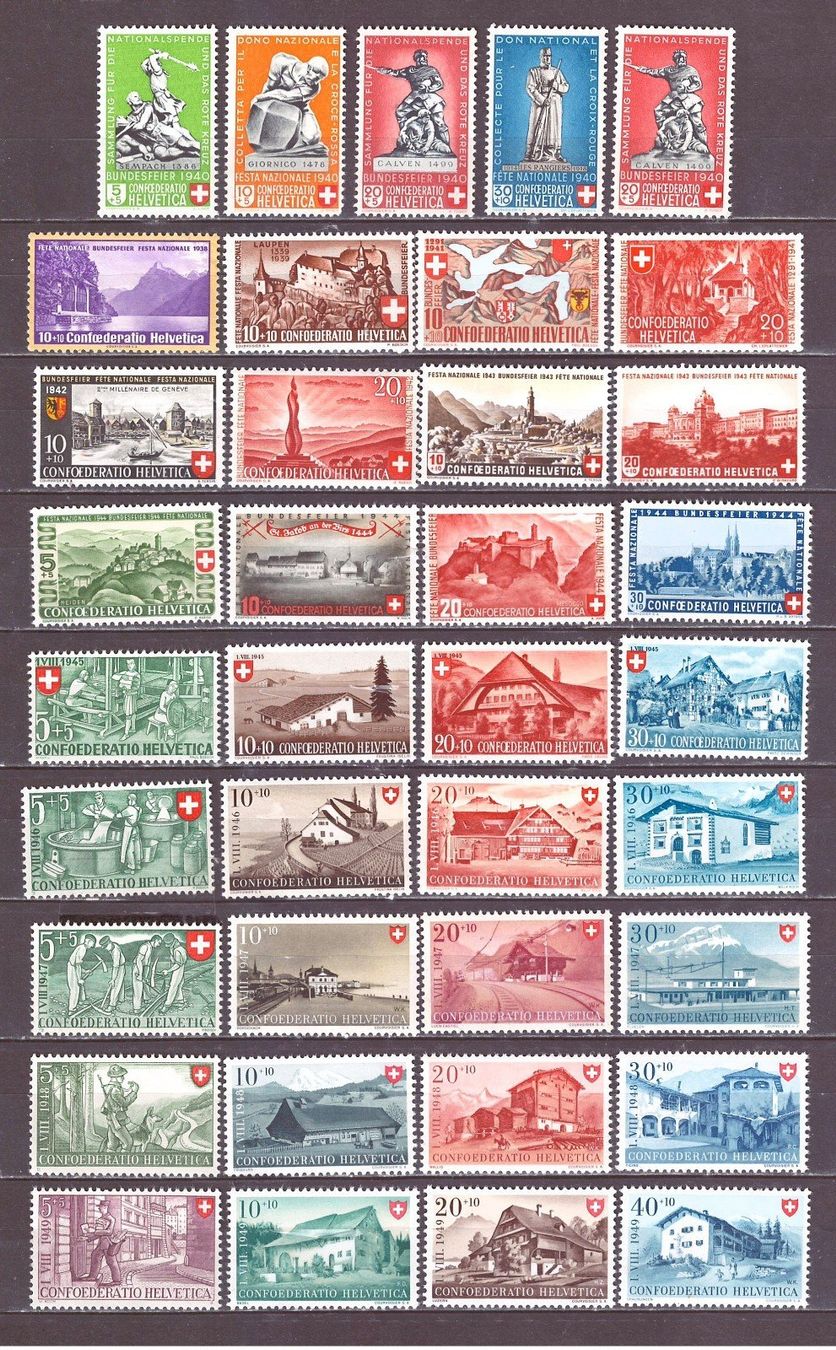 Tutti i francobolli: PRO PATRIA SAMMLUNG POSTFRISCH – Nuovo (secondo la descrizione) da Dübendorf venduto da Piero2