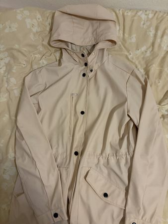 Zebra light pink hooded raincoat 