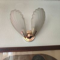 Ensemble de 2 appliques vintage > laiton mass. /v. de Murano